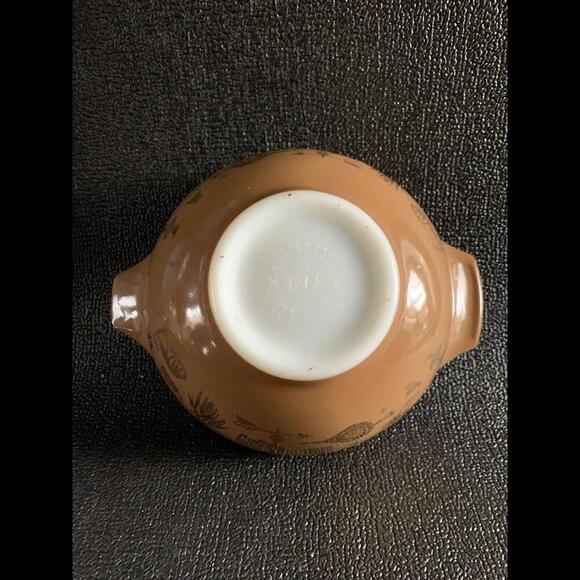 PYREX Early American Cinderella Nesting Bowl 442 1 1/2 Qt Gold on Brown - Picture 9 of 12